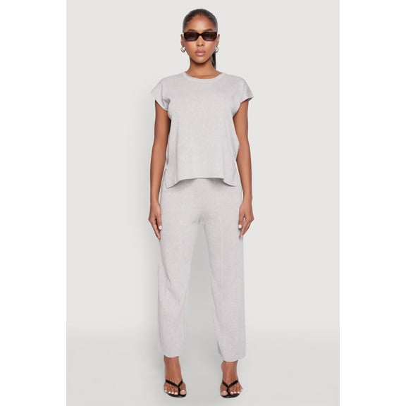 Womens Daisy Knitted Pintuck Pants