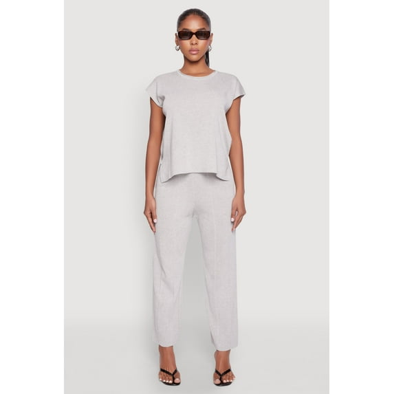 Womens Daisy Knitted Pintuck Pants