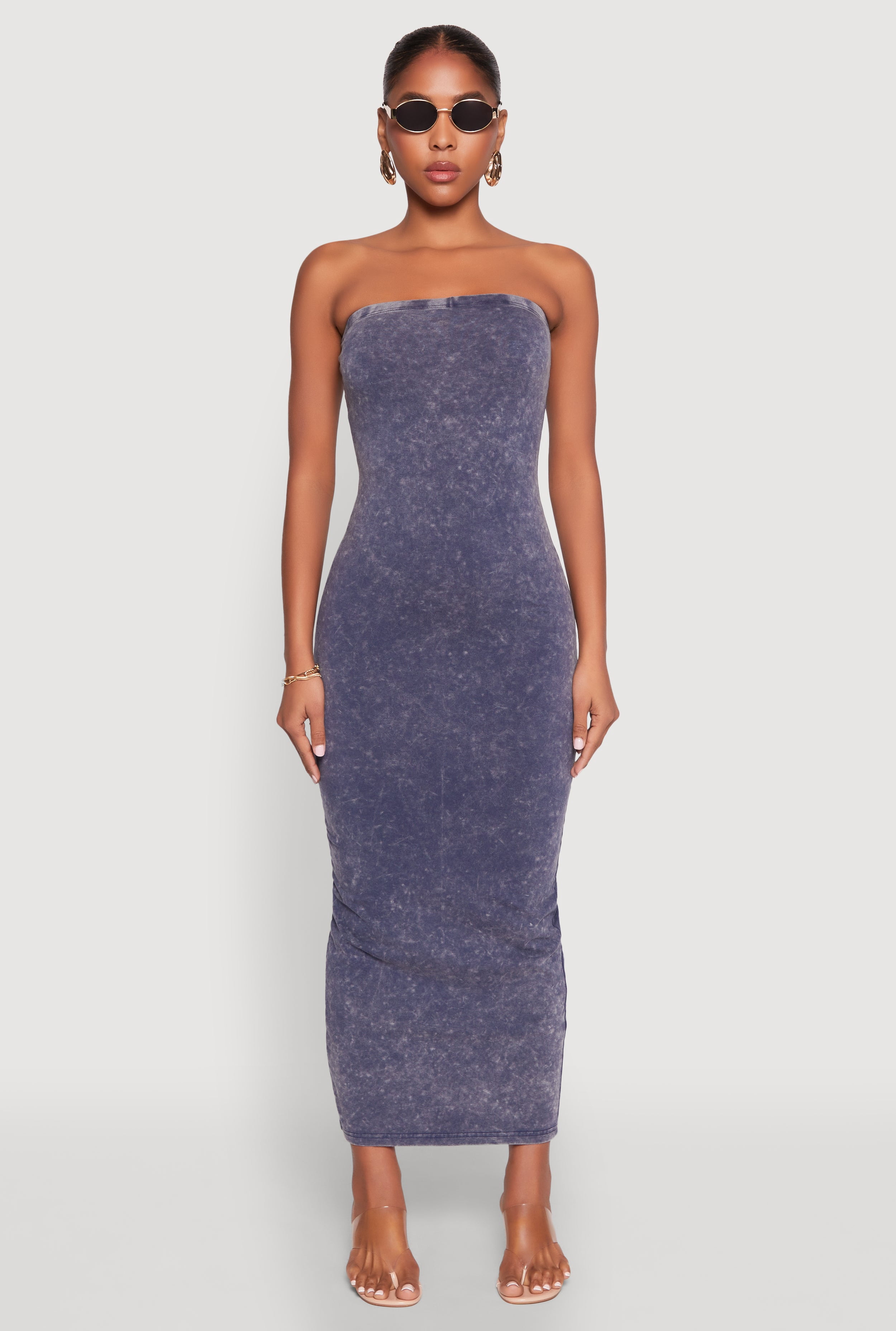 Womens Daisy Mineral Wash Maxi Tube Dress - Walmart.com