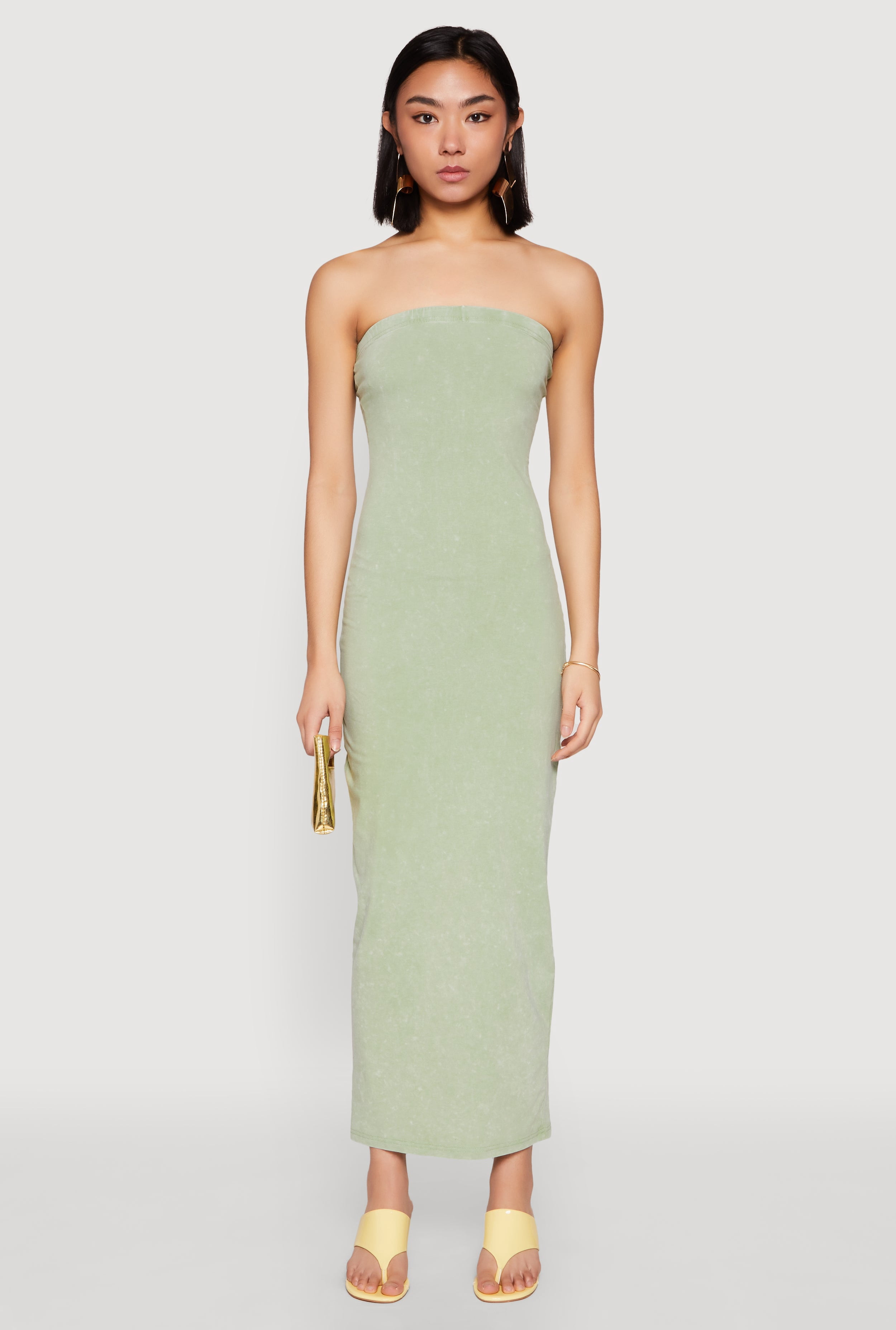 acid wash bodycon dress Symone Strapless Mini Dress in Powder Pink – Isalis main image 0