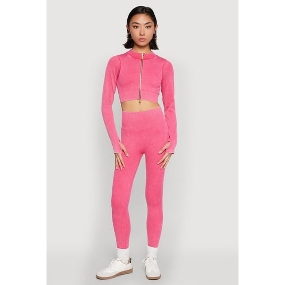 Womens Daisy Ribbed Knit High Waist Leggings