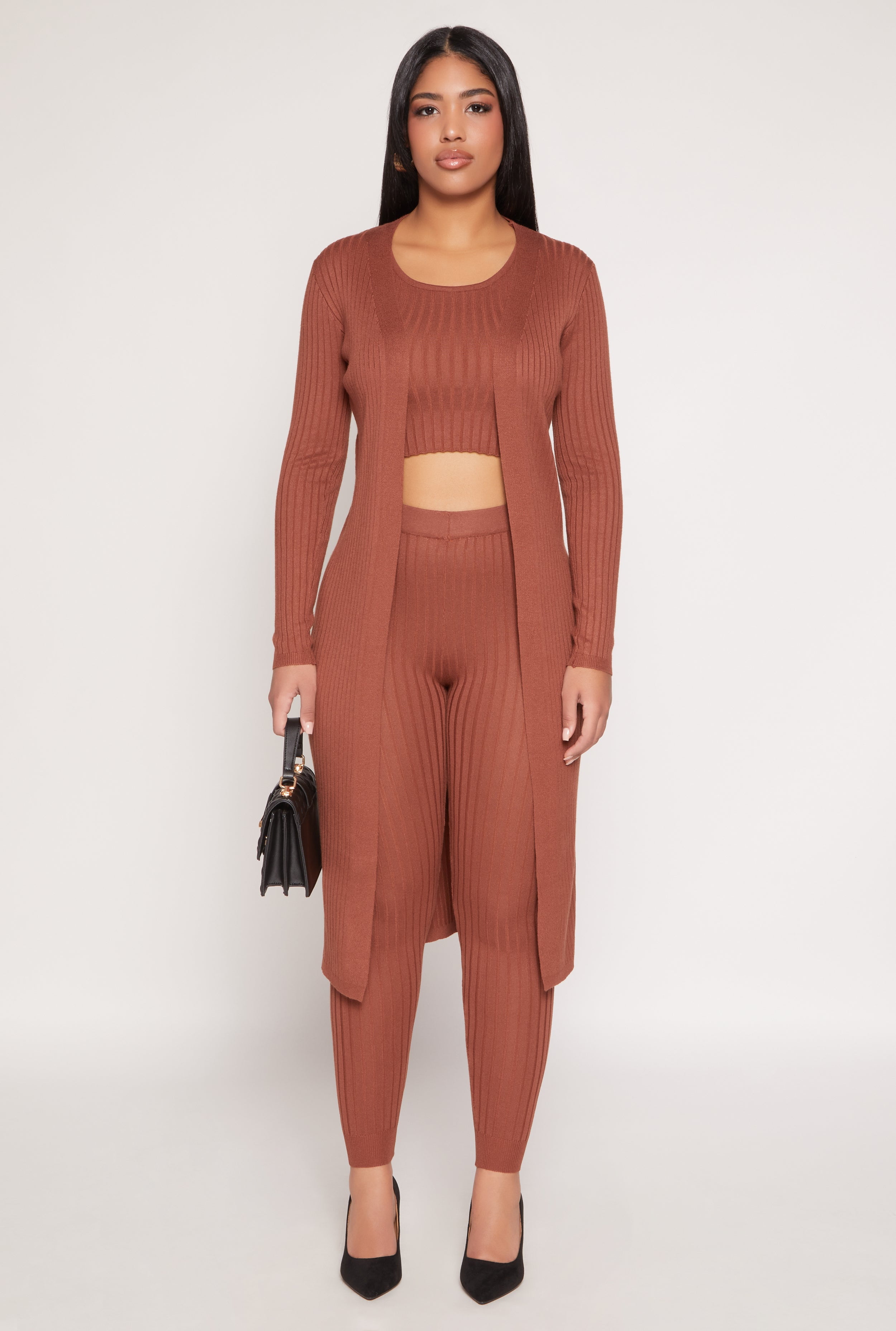 Long Sleeve Knit Duster main image 1