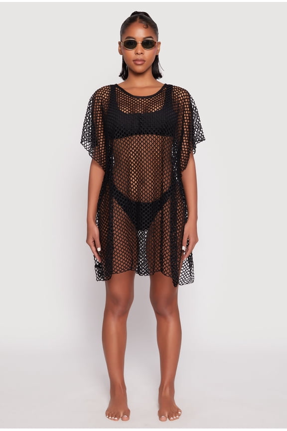 Womens Fishnet Swim Cover Up