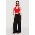 thumbnail image 1 of Womens Gauze Knit High Waisted Wide Leg Pants, 1 of 6