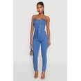 thumbnail image 1 of Womens Haute Monde Denim Sweetheart Neckline Jumpsuit, 1 of 4