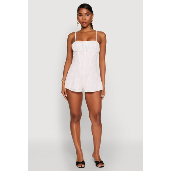 Womens Iris Lace Square Neck Romper