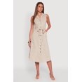 thumbnail image 1 of Womens Lapel Collar Tie Waist Belted Midi Dress, 1 of 4