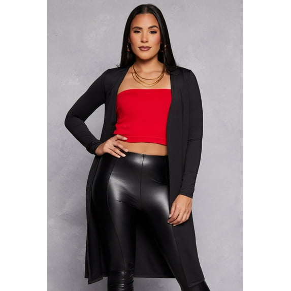 Womens Long Sleeve Open Front Duster