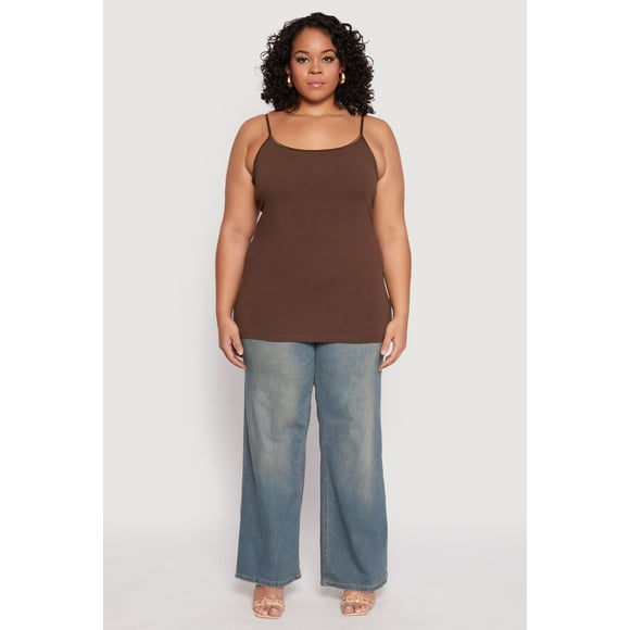 Womens Plus Size Basic Shelf Bra Cami