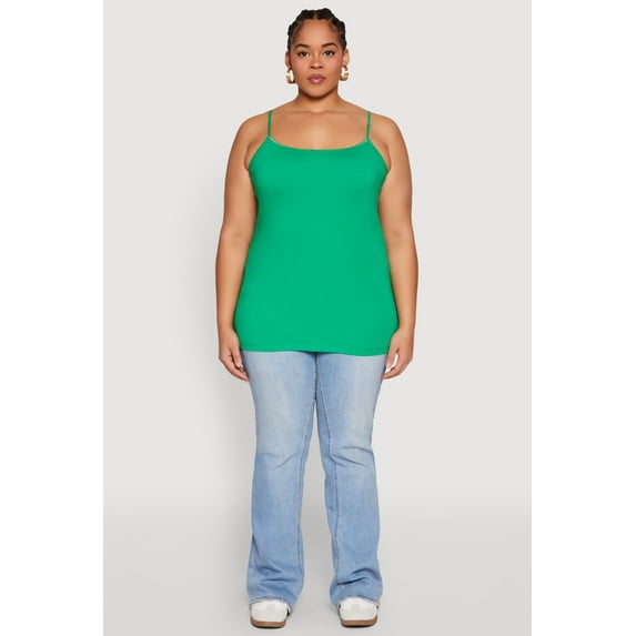 Womens Plus Size Basic Shelf Bra Cami