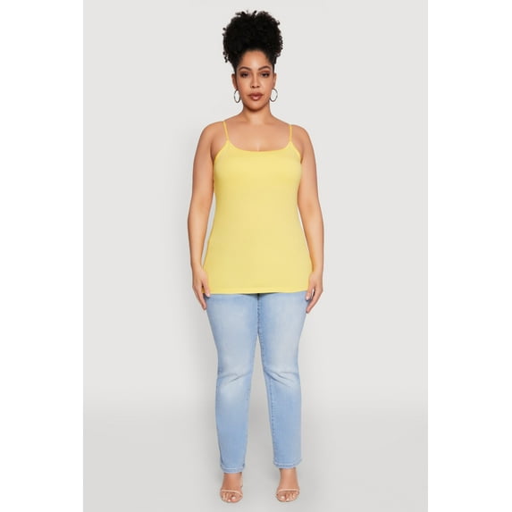 Womens Plus Size Basic Shelf Bra Cami