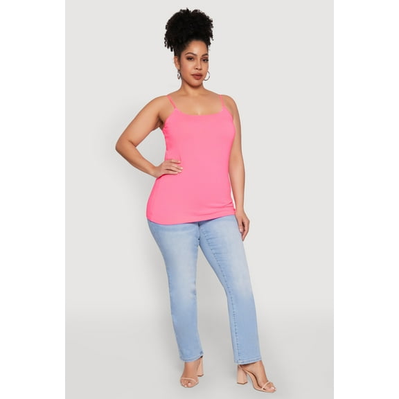 Womens Plus Size Basic Shelf Bra Cami