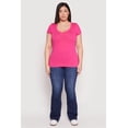 thumbnail image 1 of Womens Plus Size Basic V Neck T Shirt, 1 of 5