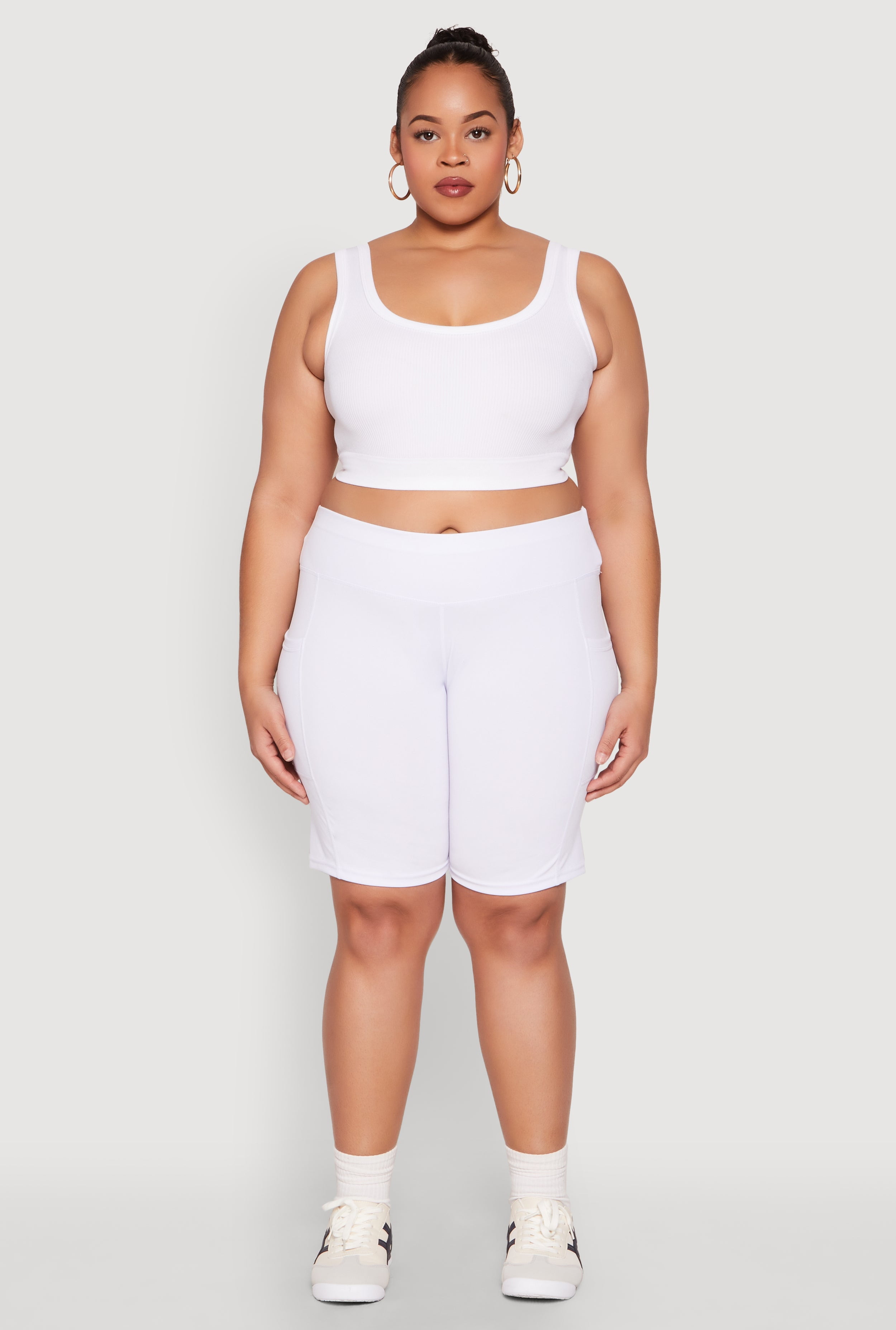 Women's Plus Size Cell Phone Pocket Biker Shorts - Walmart.com