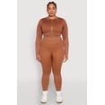 thumbnail image 1 of Women's Plus Size Daisy Compression Rib Acid Wash Leggings, 1 of 4