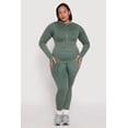 thumbnail image 1 of Womens Plus Size Daisy Compression Rib Acid Wash Leggings, 1 of 3