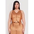 thumbnail image 1 of Womens Plus Size Faux Suede Fringe Vest, 1 of 5
