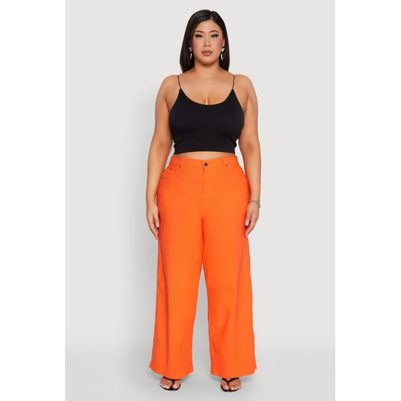 Womens Plus Size Hyperstretch Wide Leg Pants