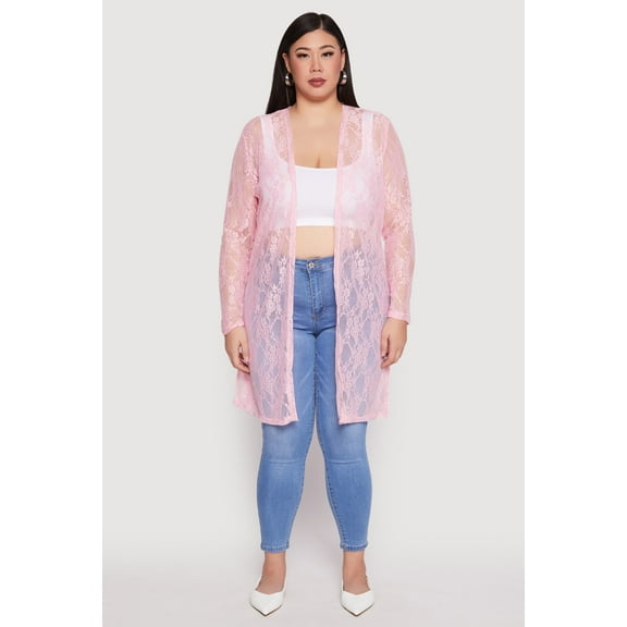 Womens Plus Size Lace Duster