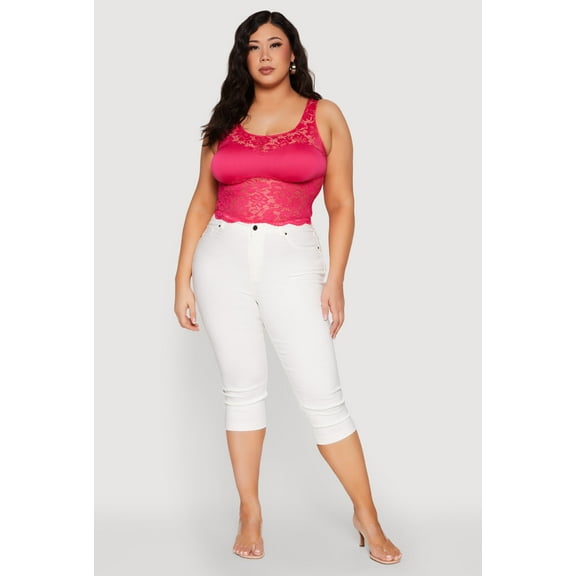 Womens Plus Size Lace Sweetheart Cami