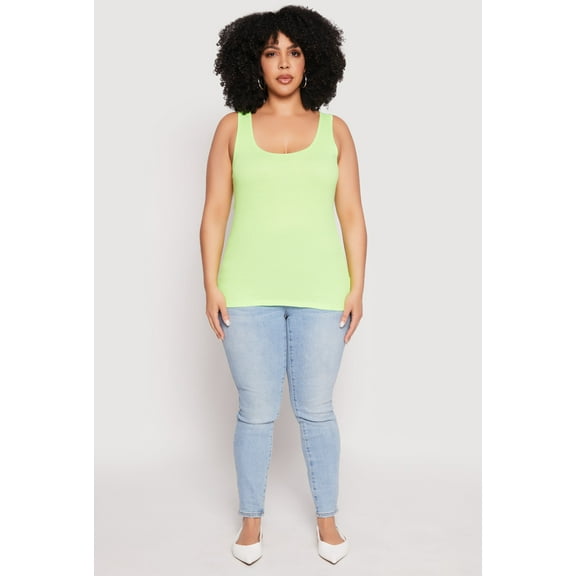 Womens Plus Size Rib Knit Tank Top