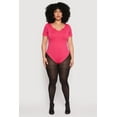 thumbnail image 1 of Womens Plus Size Ribbed Knit Notch Neck Bodysuit, 1 of 5