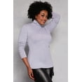 thumbnail image 1 of Womens Plus Size Ruched Mock Neck T Shirt, 1 of 3