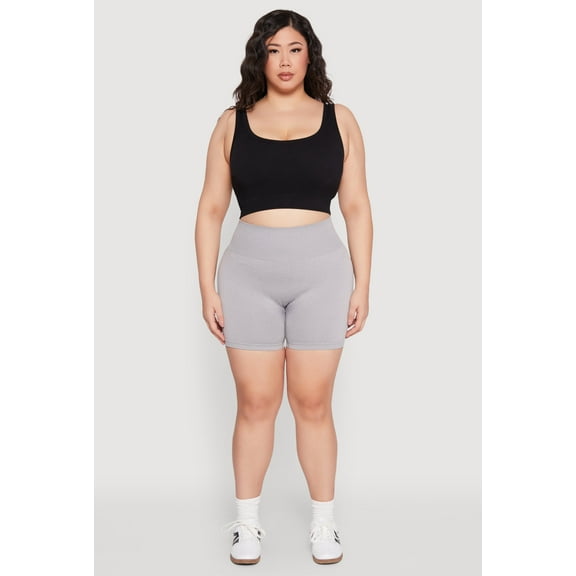 Womens Plus Size Seamless Biker Shorts