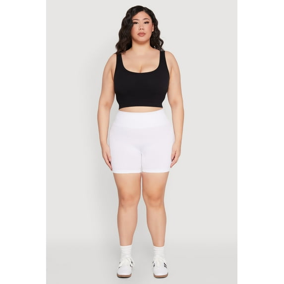 Womens Plus Size Seamless Biker Shorts