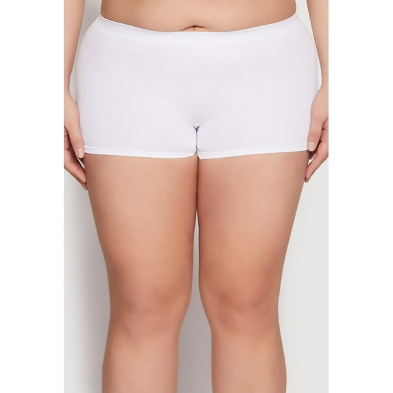 Womens Plus Size Seamless Rib Knit Boyshort Panty