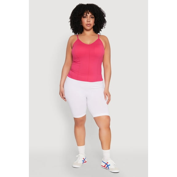 Womens Plus Size Seamless Ribbed V Neck Cami