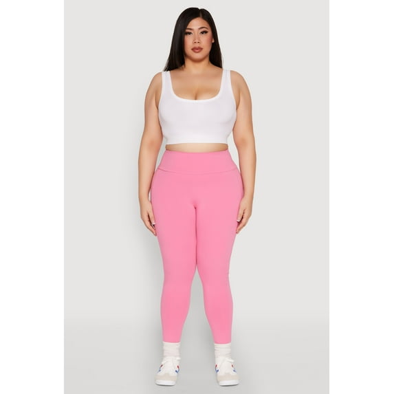 Womens Plus Size Side Pocket High Waisted Leggings