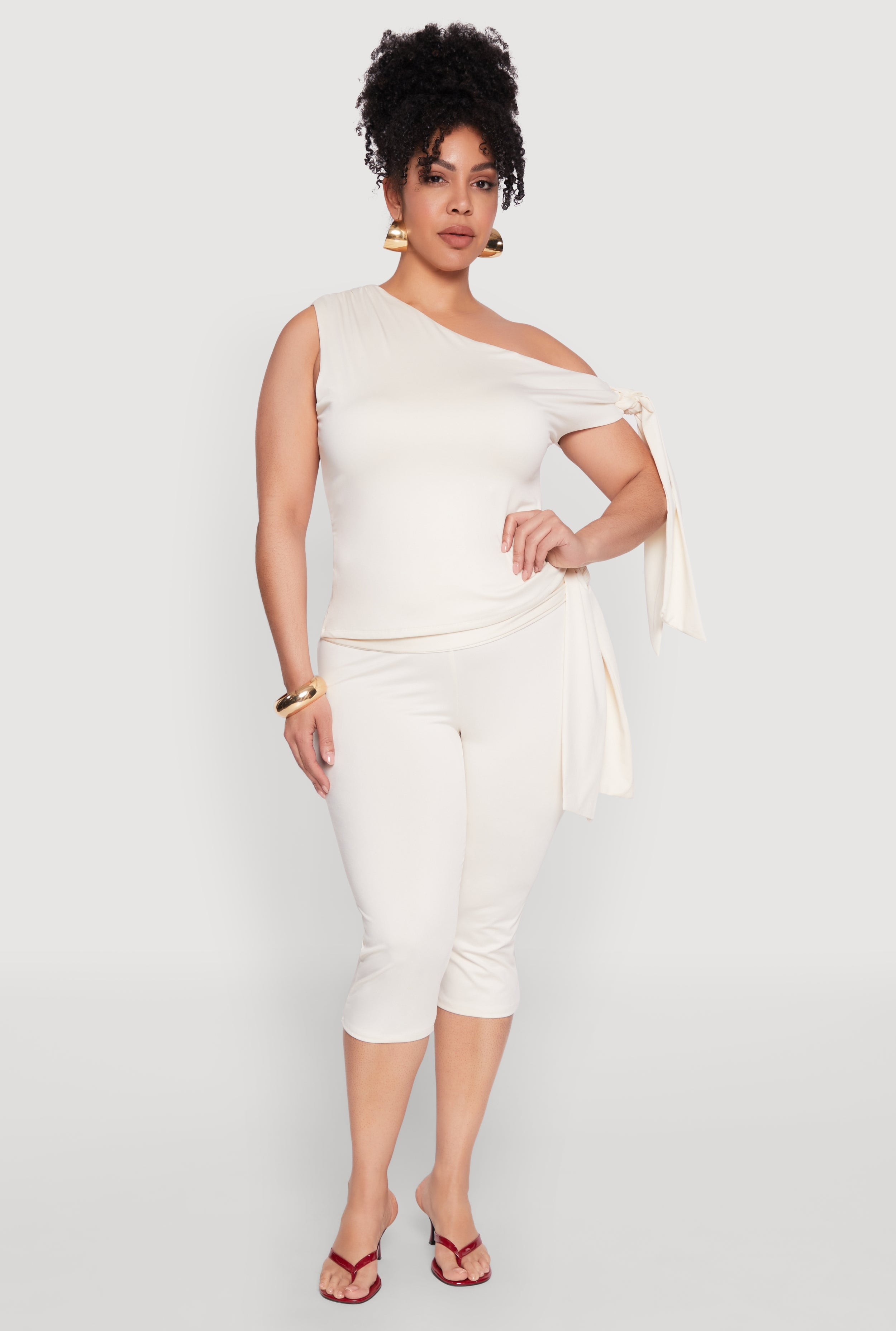   レディースM size JMS Just My Size by Hanes Women's Plus Size Millennium Capri