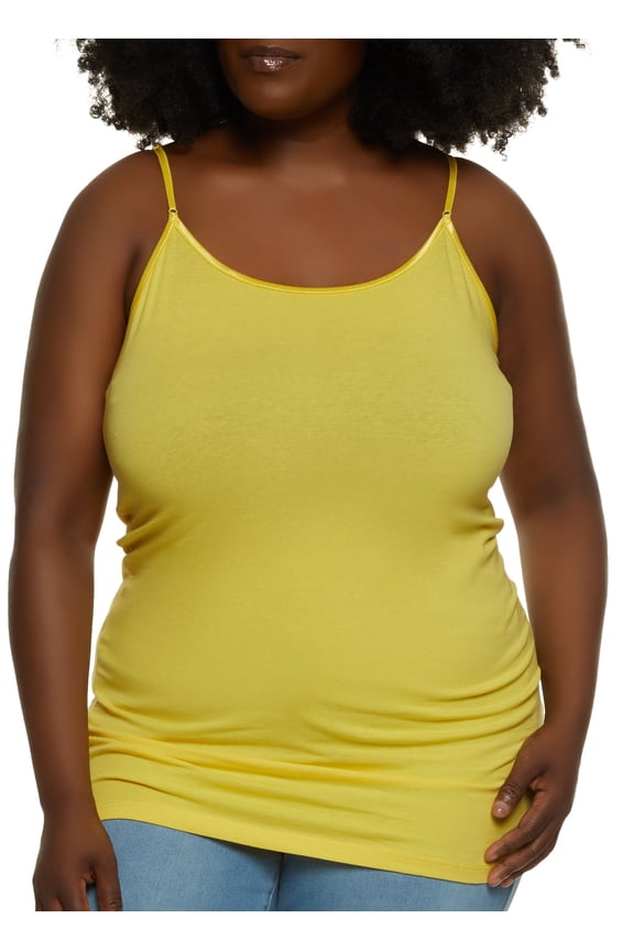 Womens Plus Size Solid Scoop Neck Cami