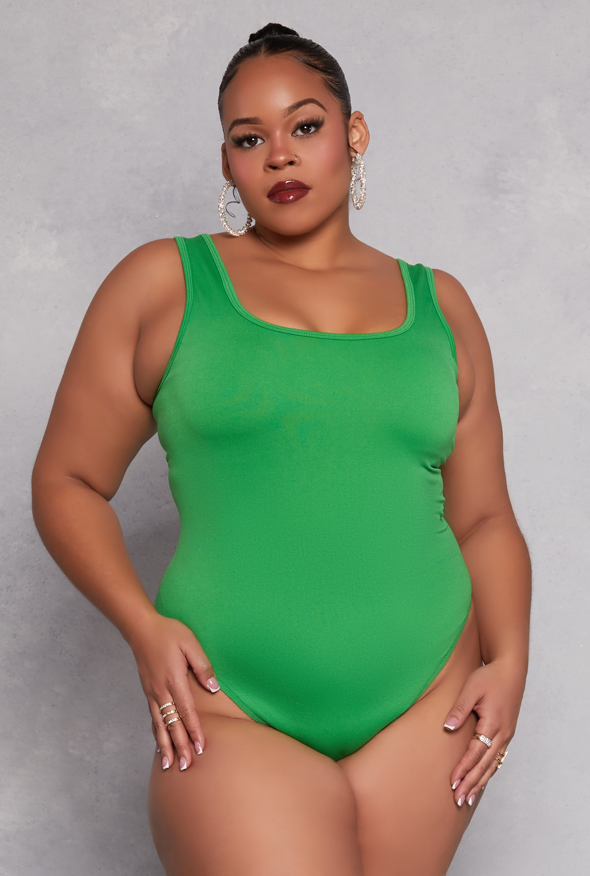 Ohyeah Plus Size Lace Bodysuit - Short Sleeve Floral Leotard Top With Snap Closure
