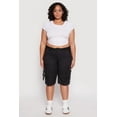 thumbnail image 1 of Womens Plus Size Tie Cargo Pocket Bermuda Shorts, 1 of 4