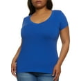 thumbnail image 1 of Rainbow Shops Female Adult Plus Size V Neck Tee Ambiance, Short Sleeves, V-Neck, T-Shirt, Solid, 1 of 2