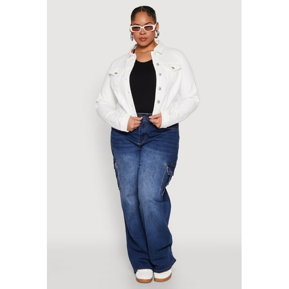 Womens Plus Size WAX Denim Jacket