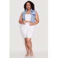 thumbnail image 1 of Womens Plus Size WAX Distressed Denim Vest, 1 of 5