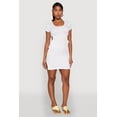 thumbnail image 1 of Womens Rib Knit Side Ruched Keyhole Mini Dress, 1 of 4