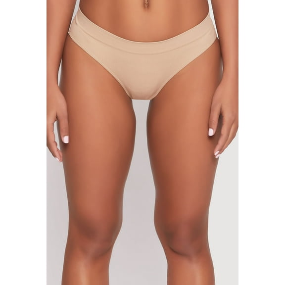 Womens Ribbed Knit Seamless Bikini Panty