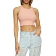 thumbnail image 1 of Womens Basic Cropped Racerback Tank Top, 1 of 2