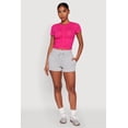 thumbnail image 1 of Women's Ruched Crew Neck Cropped Tee, 1 of 5