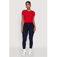 thumbnail image 1 of Womens Ruched Crew Neck Cropped Tee, 1 of 5