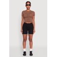 thumbnail image 1 of Womens Ruched Crew Neck Cropped Tee, 1 of 5