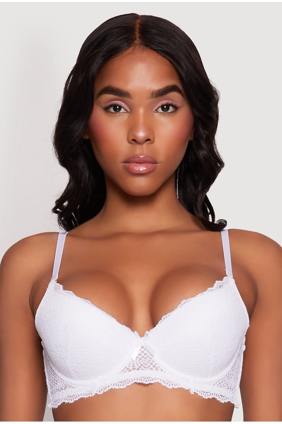 Womens Scalloped Lace Plunge Bra | Convertible to Strapless