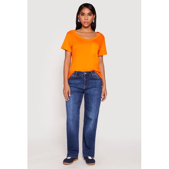 Women's Scoop Neck Pocket T Shirt