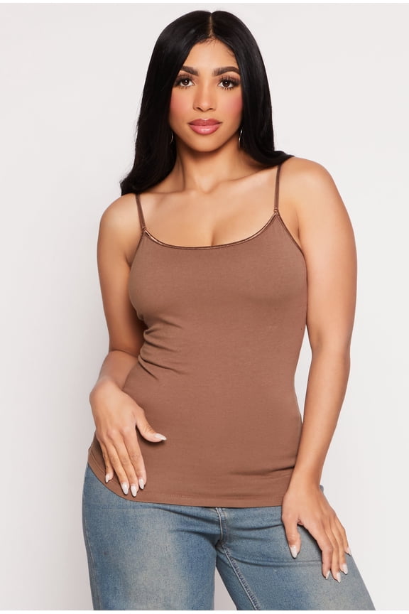 Womens Scoop Neck Shelf Bra Cami