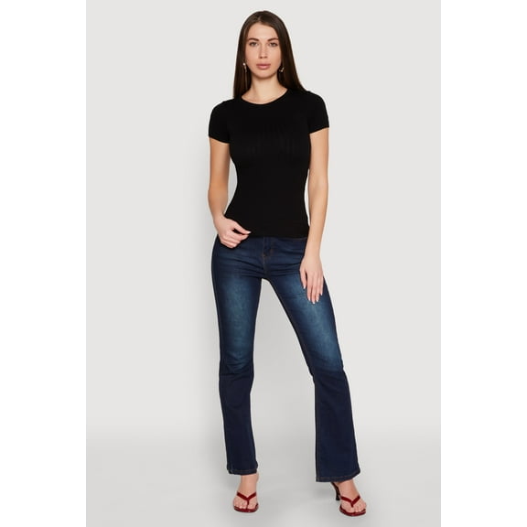 Womens Seamless Crew Neck Short Sleeve Top