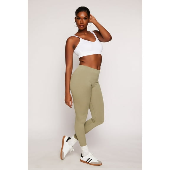 Womens Seamless Ribbed Knit Leggings